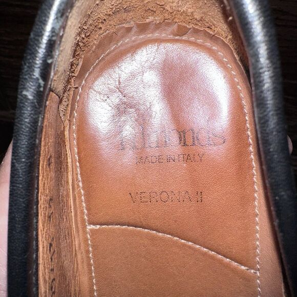 Allen Edmonds VERONA II Men\'s Italian Horsebit Loafers 12 D Black Dress READ main image 10
